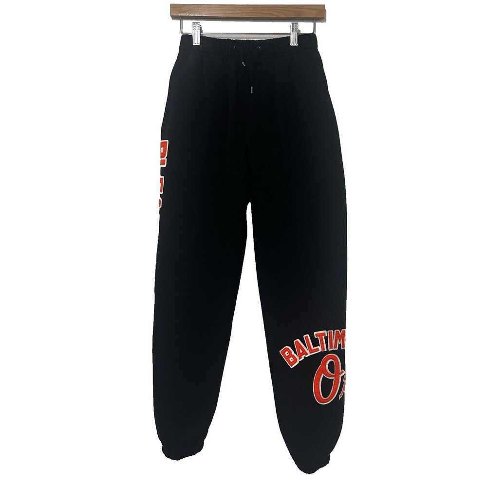 Baltimore Orioles Pleasures Opening Day Unisex Sweatpants Black Orange Small NWT